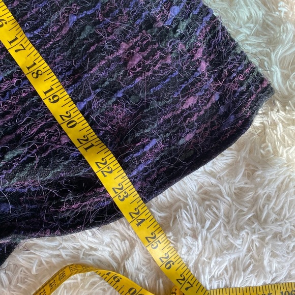 MARSH LANDING VINTAGE  PURPLE PLUM EYELASH CARDIGAN CAPELET JACKET Sz L EUC - Picture 13 of 13
